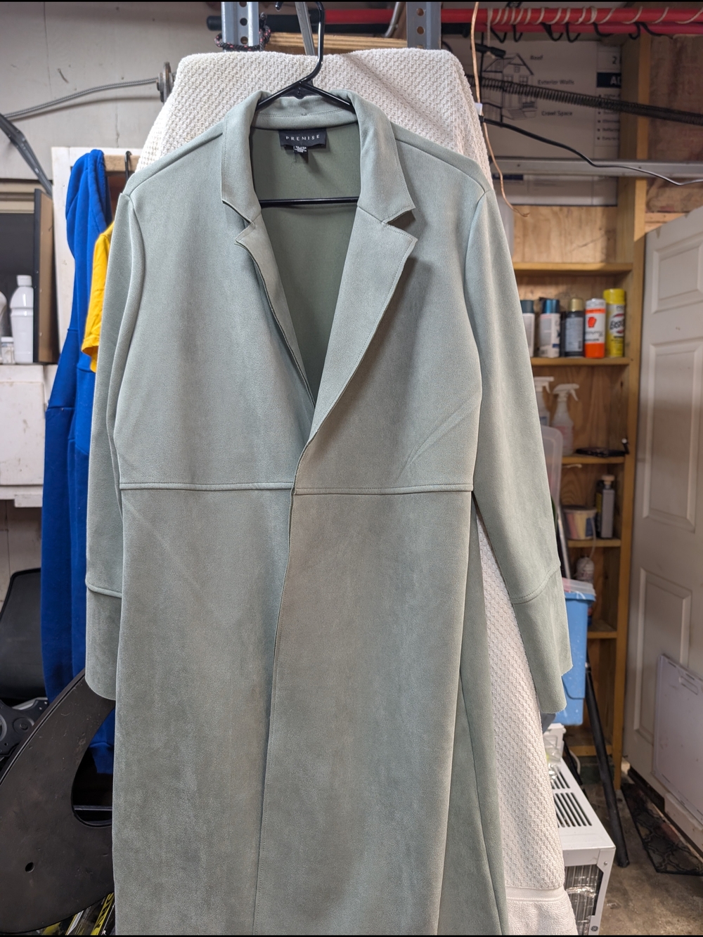 Premise Sage Green Tailored Long Trench Coat